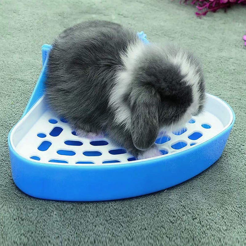 kathson Small Litter Box Guinea Pig Litter Tray Ferret Potty Training Corner Litter Pan Cage Cleaner Litter Scooper for Chinchillas Drawf Rabbits - Image 2